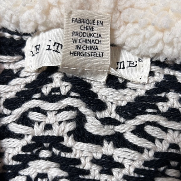 IF IT WERE ME Anthropologie Sweater Hoodie Cotton Wool Cream Black Isle Medium - Picture 6 of 14